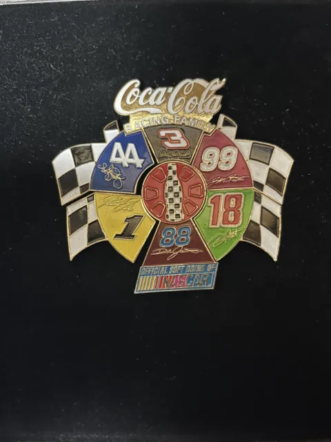 Coca-Cola NASCAR Pin Set Mint . Car #’s 3,99,18,88,1,44 6 Pins Total