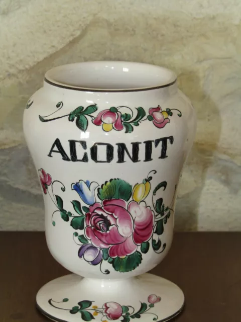 Ancien Pot A Pharmacie/ Apothicaire "Aconit" Porcelaine De Paris