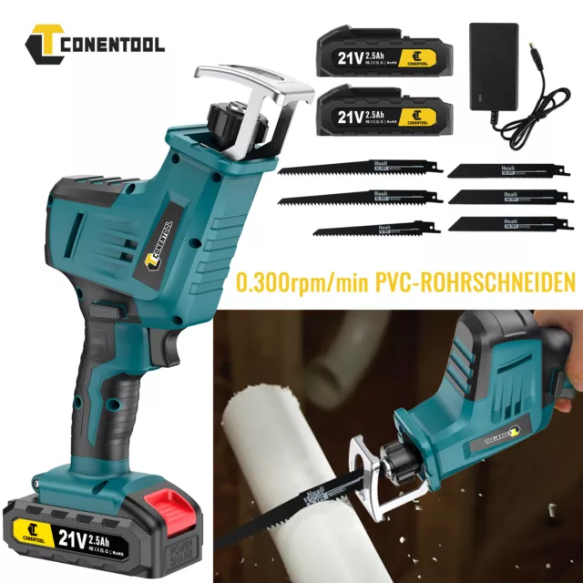 Set seghetto a batteria 21 V per taglio legno metallo PVC con 2 batterie e caricabatterie