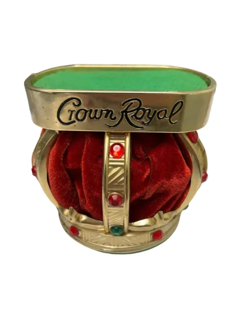 Vintage Crown Royal Bottle Display Stand Red Velvet Holder 4.5 Inches Tall