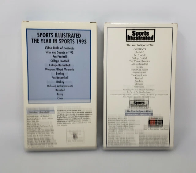 SPORTS ILLUSTRATED 1993 1994 The Year In Sports VHS Movies 13.58