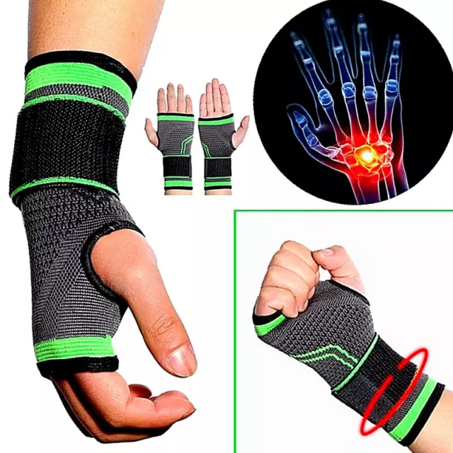 Copper Wrist Support Brace Compression Sleeve Arthritis Carpal Tunnel Hand