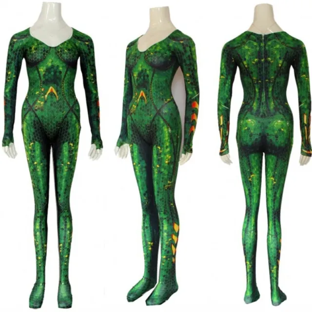 Aquaman Mera Queen Jumpsuits Zentai Bodysuit Cosplay Costume Outfit Unisex