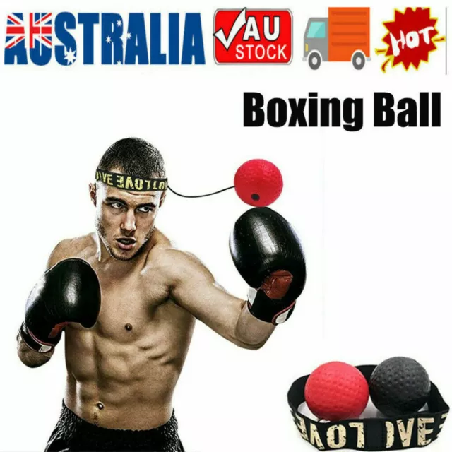 2x Boxing Punch Exercise Fight Ball Head Band Reflex Speed Training Speedball AU