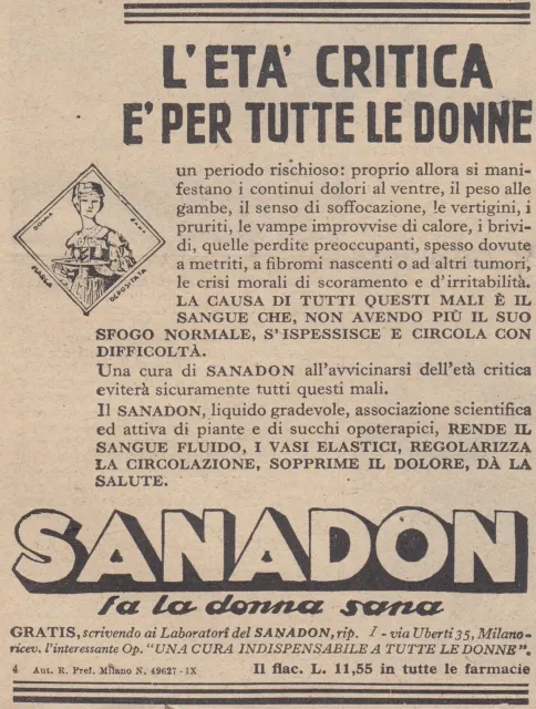 Y3757 SANADON makes the healthy woman - Vintage advertising - 1937 vintage...