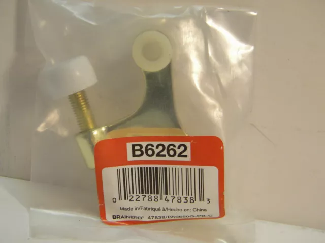 Brainerd Hinge Pin Door Stop # B6262 Zinc - Bright Brass Finish Self Adjusting