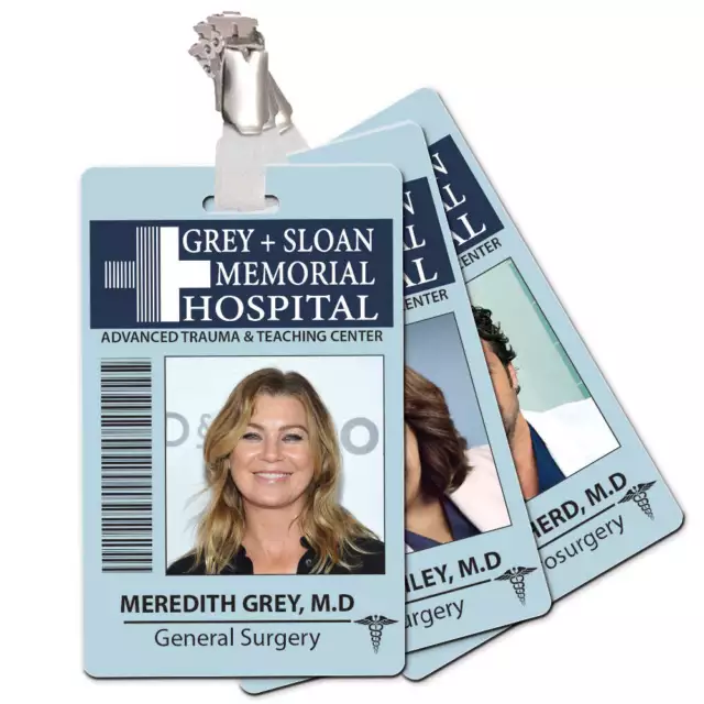 Grey + Sloan Memorial Hospital Cosplay ID Card  (Choose Your Character)