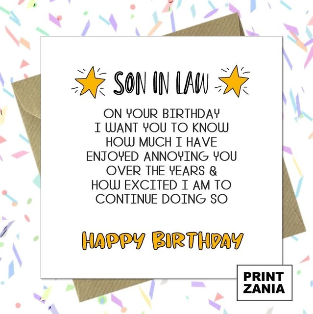 Funny Birthday Card For Son In Law - Unique Greetings Ideas - Foto 9