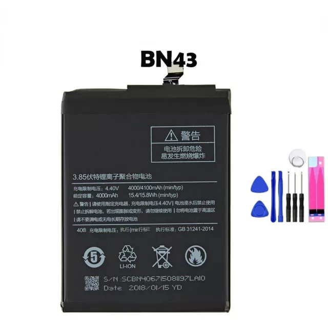 Replacement quality Battery For Xiaomi Redmi Note 4X 4 Pro BN43 4100 mAh + Tools