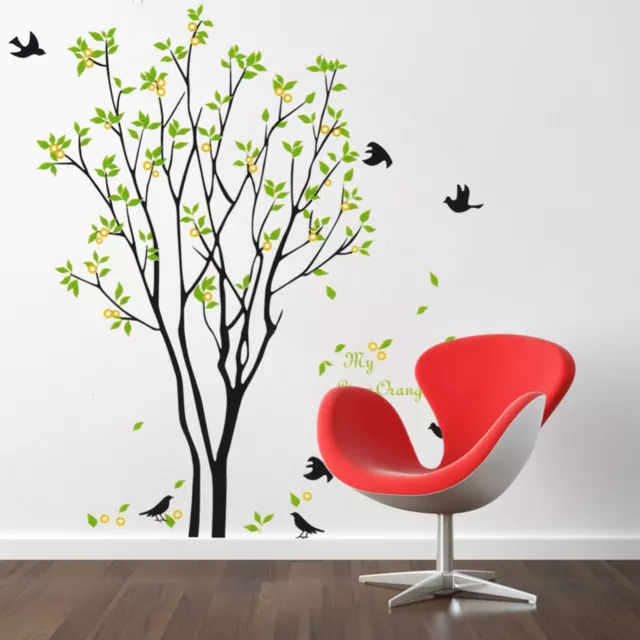 Green Tree Bird DIY Removable Vinyl Art Wall Sticker Decal Mural Home Room Decor