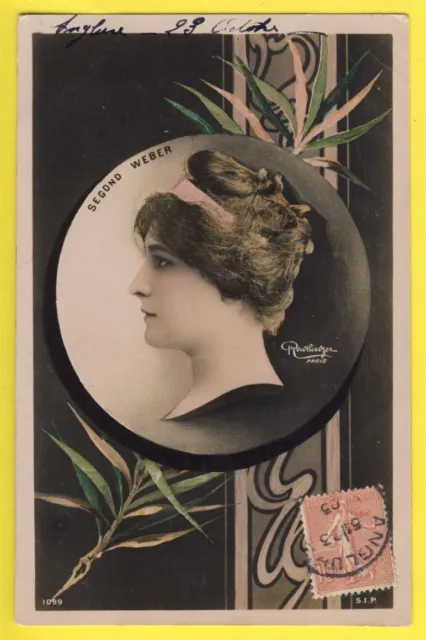 "Stunning CPA New Art 1905 Photo REUTLINGER PARIS French Actress ""Second WEBER"