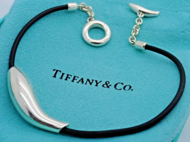 Tiffany & Co. Frank Gehry Sterling Silver & Rubber Double Fish Bracelet