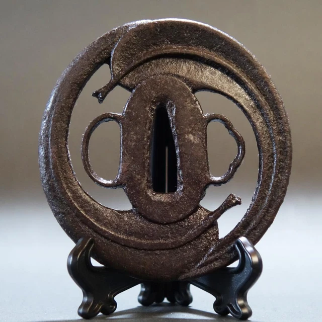 Antique TSUBA Katana Japanese Samurai Sword Guard Parts Koshirae #843