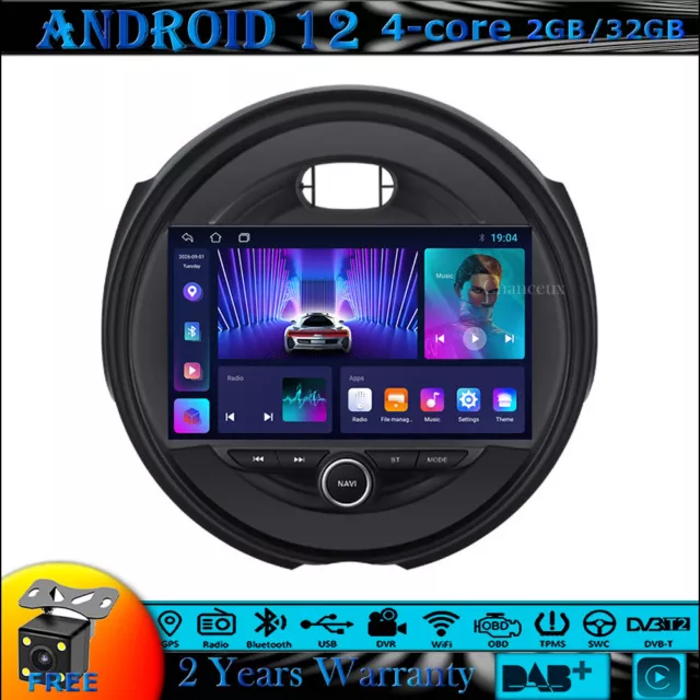 9"Android 12 Head Unit Radio GPS SAT Navi DAB BT Carplay For BMW Mini 2014-2020