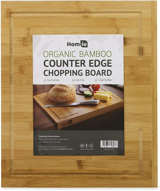 Homiu Counter Edge Bamboo Chopping Board Cheese Vegetables Food Serving Top