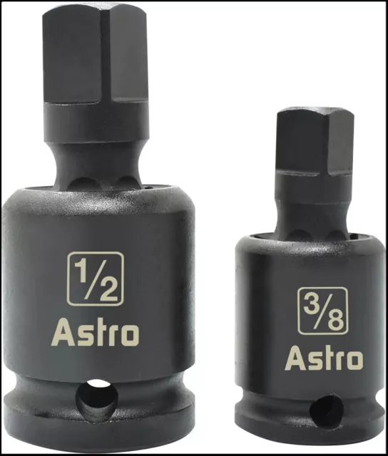 Astro Pneumatic 3/8? & 1/2? Pinless Universal Joint Impact Adapters (78342)