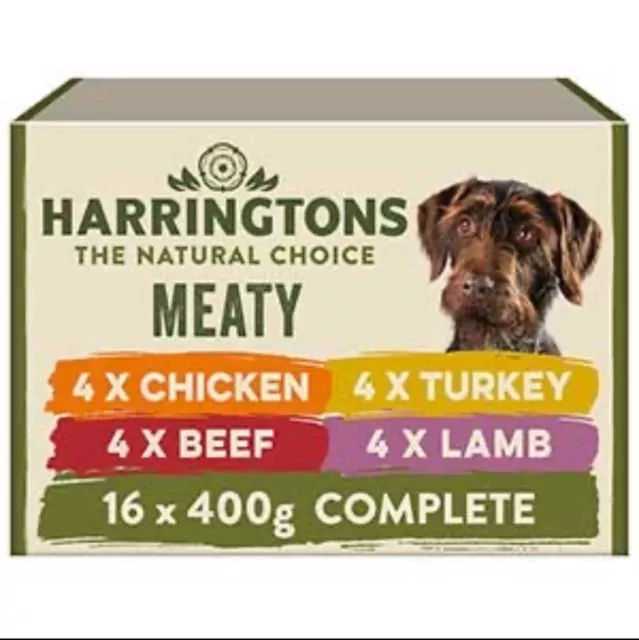 Harringtons Grain Free Meaty Selection Wet Dog Food Bumper Pack 16x400g