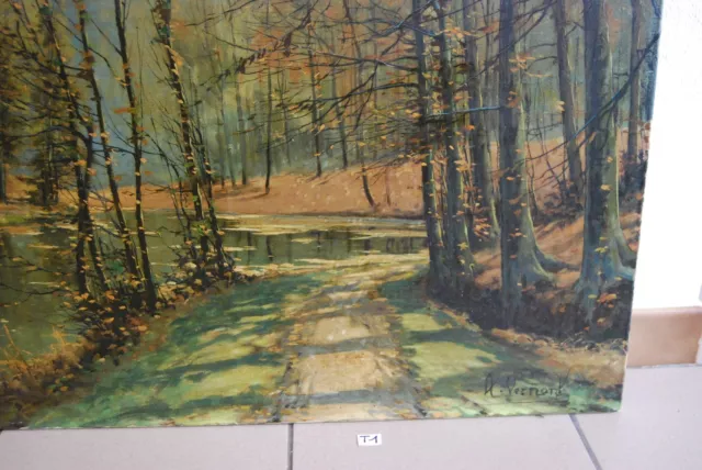 T1 Huile sur toile - A Vernont ? - Etang dans le sous-bois 3