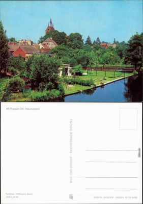 ANSICHTSKARTE ALT RUPPINNEURUPPIN Blick auf die Kirche und Gärten 1981
