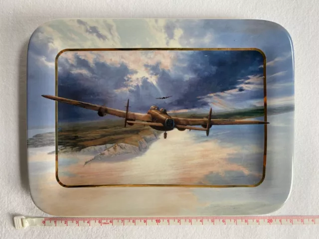 RAF ROYAL AIR FORCE LANCASTER BOMBER Davenport Pottery  "SAFELY HOME" PLATE