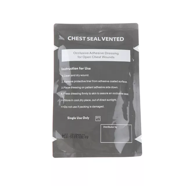 1Pc Medical Vent Chest Seal Occlusive Adhesive Dressing for Open Chest WounUL Sb