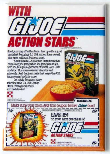 GI Joe Action Stars FRIDGE MAGNET cereal box advertisement duke