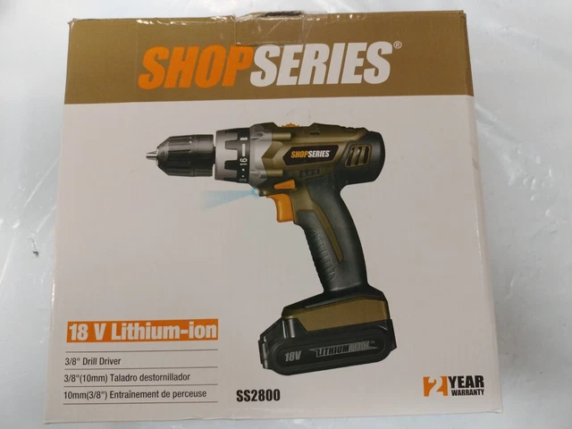 Rockwell SS2800 ShopSeries 18V Cordless Lithium-Ion 3/8 in. Drill Kit