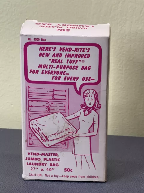 Vintage Vending Machine Vend-Master Durable Plastic Laundry Bag Vend-Rite Box