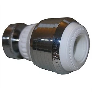 Swivel Spray Aerator,Dual Thread,Chrome & White,55/64-In.x27 Femalex15/16-In. Ma