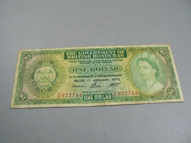 British Honduras One Dollar Banknote P28 1st January 1973 Belize