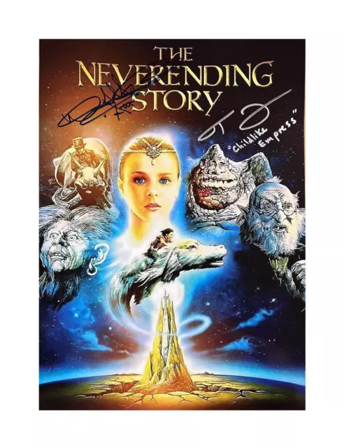 A3 Never Ending Story Print Signed by Hathaway and Stronach 100% + COA