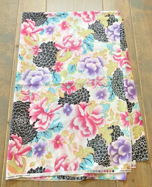 JO-ANN Fabric & Craft Store Multicolored Floral Black-Green-Purple Fabric 56x76
