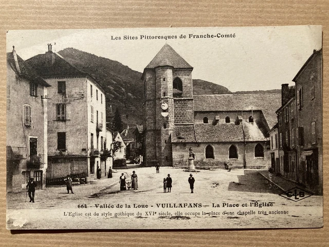 Cpa -Vallée De La Loue - Vuillafans La Place Et L'église-Animée -