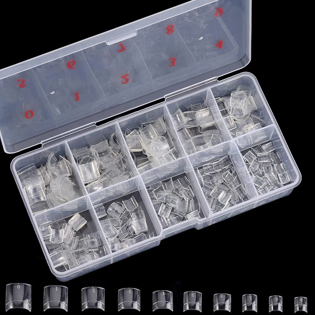 Short Square Nail Tips 500PCS Clear Acrylic Nails French False Nails with Box