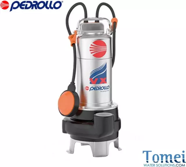 Pompe de relevage Pedrollo RXm2/20 Vortex tout INOX automatique avec  flotteur 0,37kW eaux usées