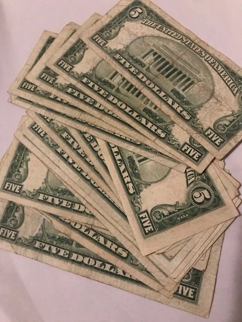 ✯ One RARE 1953 Blue Seal $5 Silver Certificate Note FIVE Dollar Bill Lot Money✯ 3