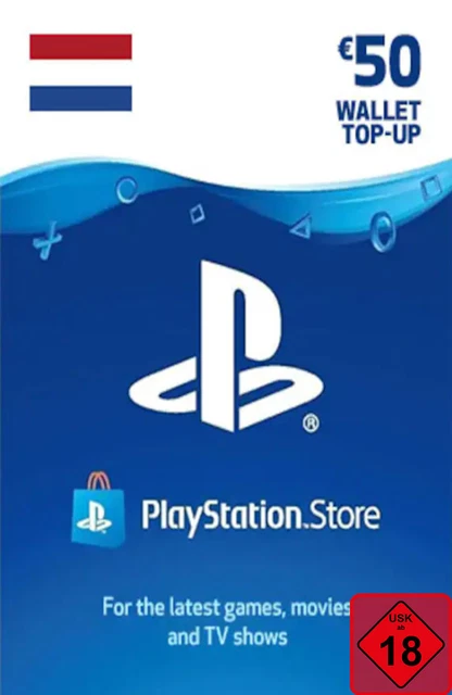 PSN Card NL 50 EUR - PlayStation PS5/PS4 Guthaben Digital Code - Nur Niederlande