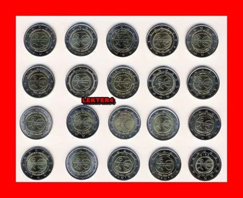 16 X 2 Euros Conmemorativos Emu 2009 - Sin Circular -