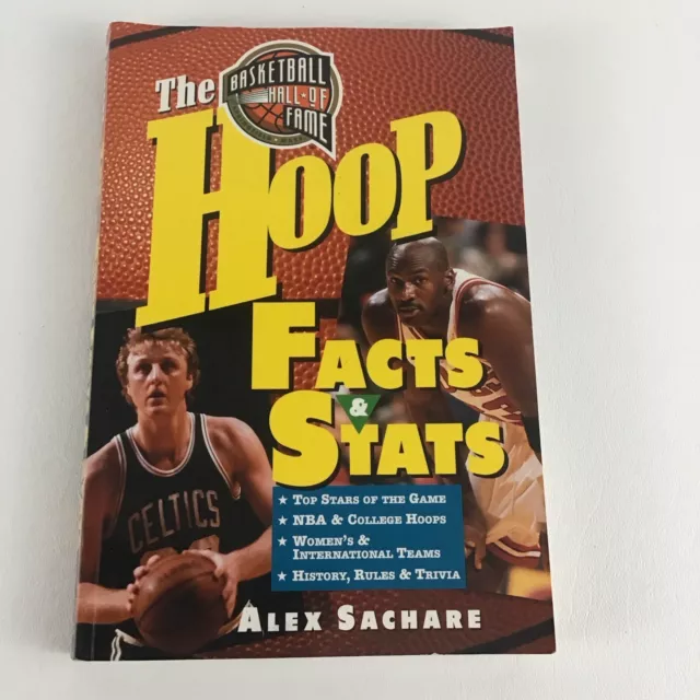 The Basketball Hall Of Fame Hoop Facts & Stats Book NBA Alex Sachare Vintage 90s