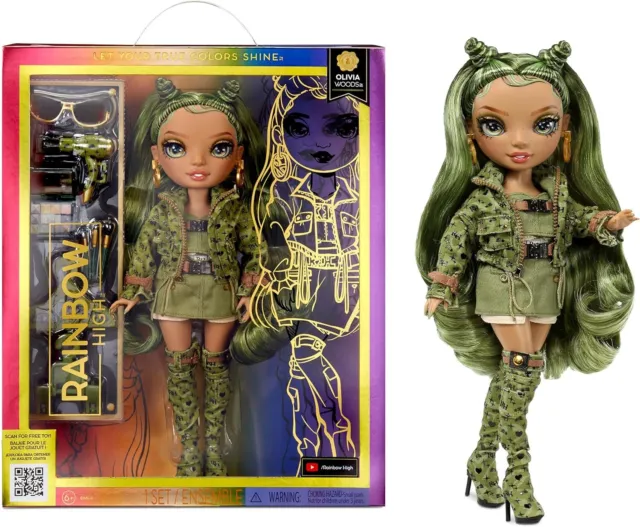 Rainbow High Fashion Doll – OLIVIA WOODS - Camo Green Doll – Fashionable Ou