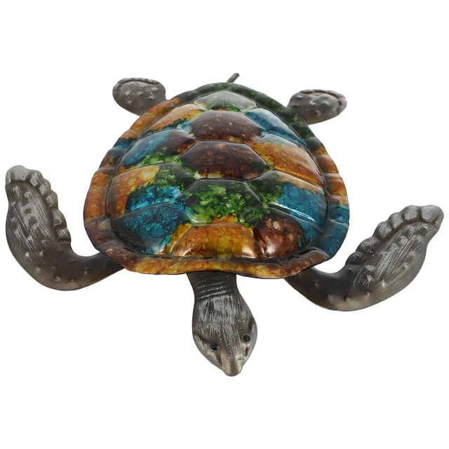 Home Turtle Wall Hanging Iron Sea Figurine Art Tortoise Ornament