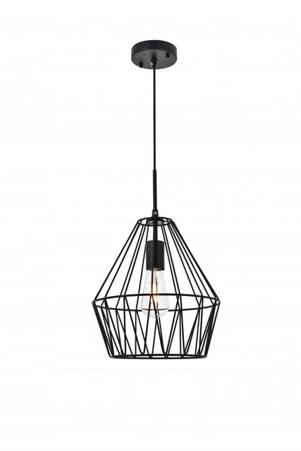 Living District LD4008D11BK Candor 1 Light Black Ceiling Pendant