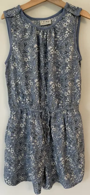 Girls Next age 8 playsuit all in one outfit blue floral