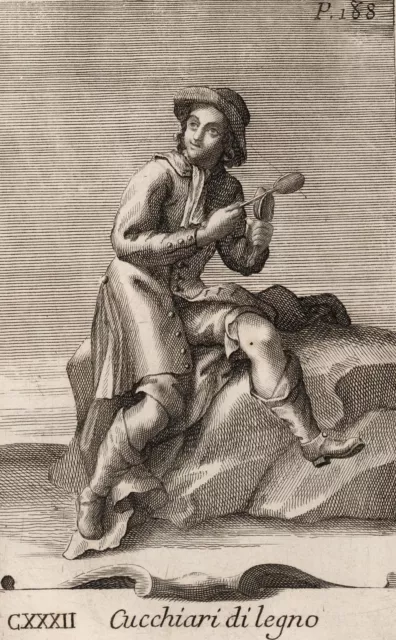 HOLZLÖFFEL - Bonanni - Westerhout - Kupferstich 1716