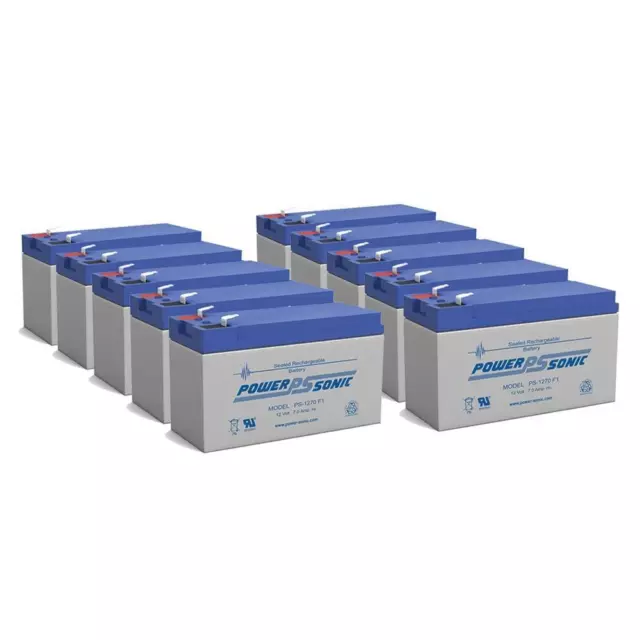 Power-Sonic 12V 7Ah Battery Replacement for Power Sonic PS-1272 - 10 Pack