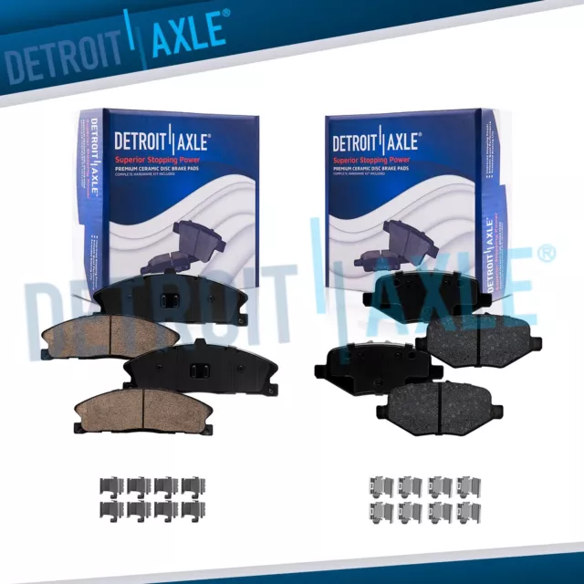 Front & Rear Ceramic Brake Pads w/Hardware for FORD Flex Taurus SHO MKT