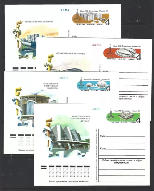 Russia  - Ussr 1980  Xxii Olympic  Games  4 Pc -  Olimpic  Objects - 1