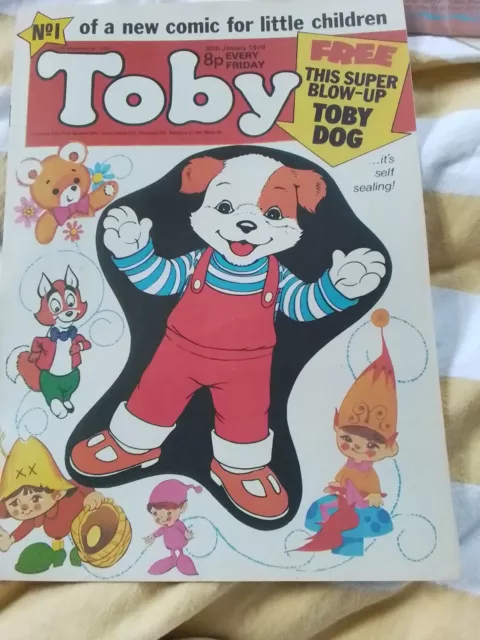Vintage Toby Comic #1 with Free Gift IPC Magazines 1976 Nice Condition