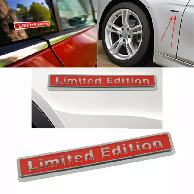 Limited Edition Metal Badge Car 3D Trunk Rear Side Fender Decal Emblem Red