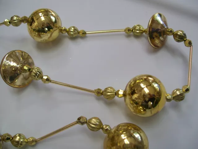 NWT 6' GOLD Fancy Large Bead Mercury Glass GARLAND Christmas Ornament Decor